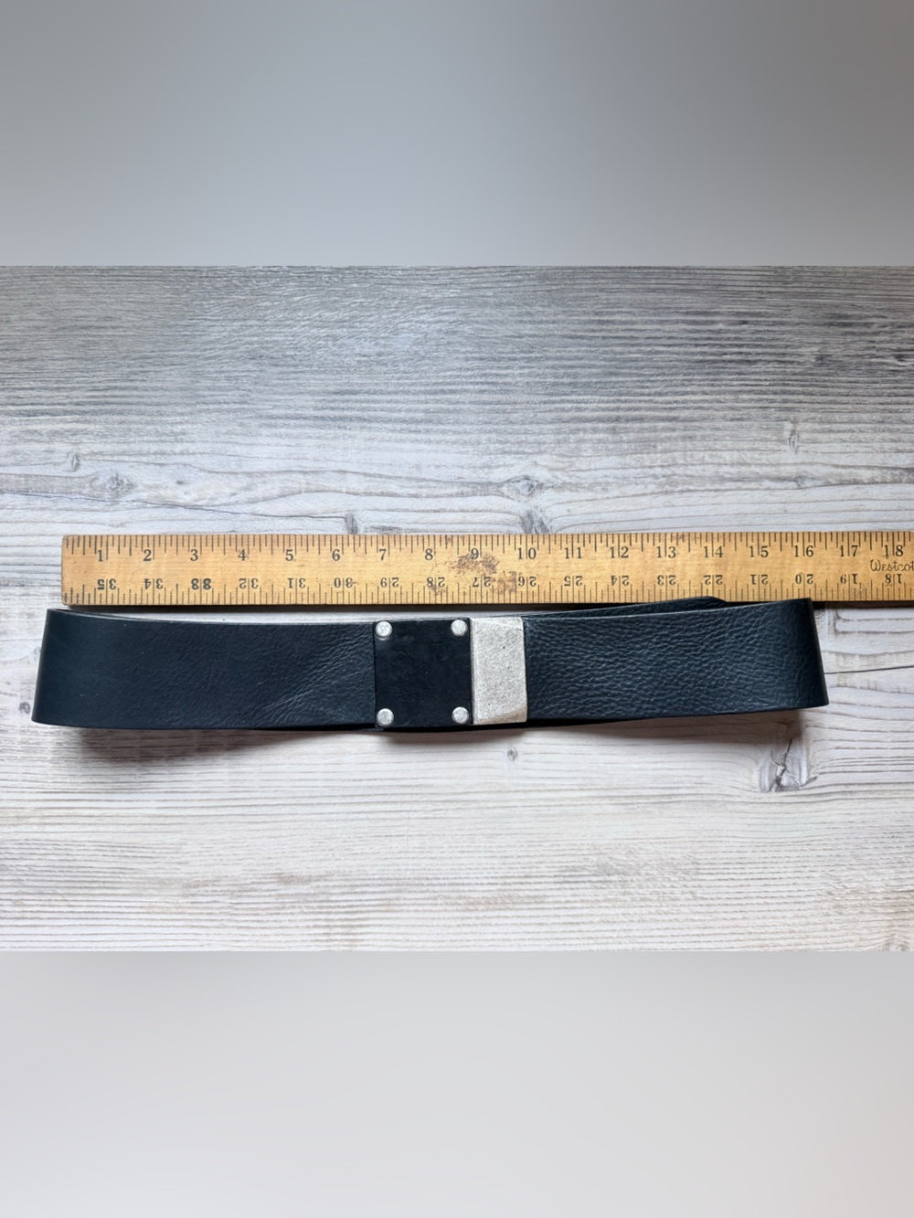 Black genuine leather Annette gortz belt - Picture 5 of 6